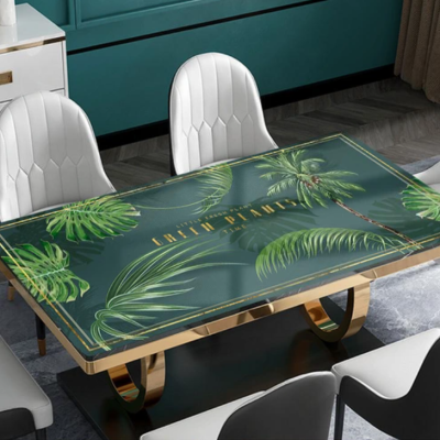 Скатертина з ПВХ для кухні та їдальні, кухонне покриття з принтом "Green plants", 60*90 см Скатертина з ПВХ для кухні та їдальні, кухонне покриття з принтом "Green plants", 60*90 см